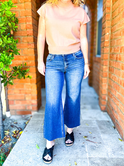 Tarra Mid Rise Crop by Risen