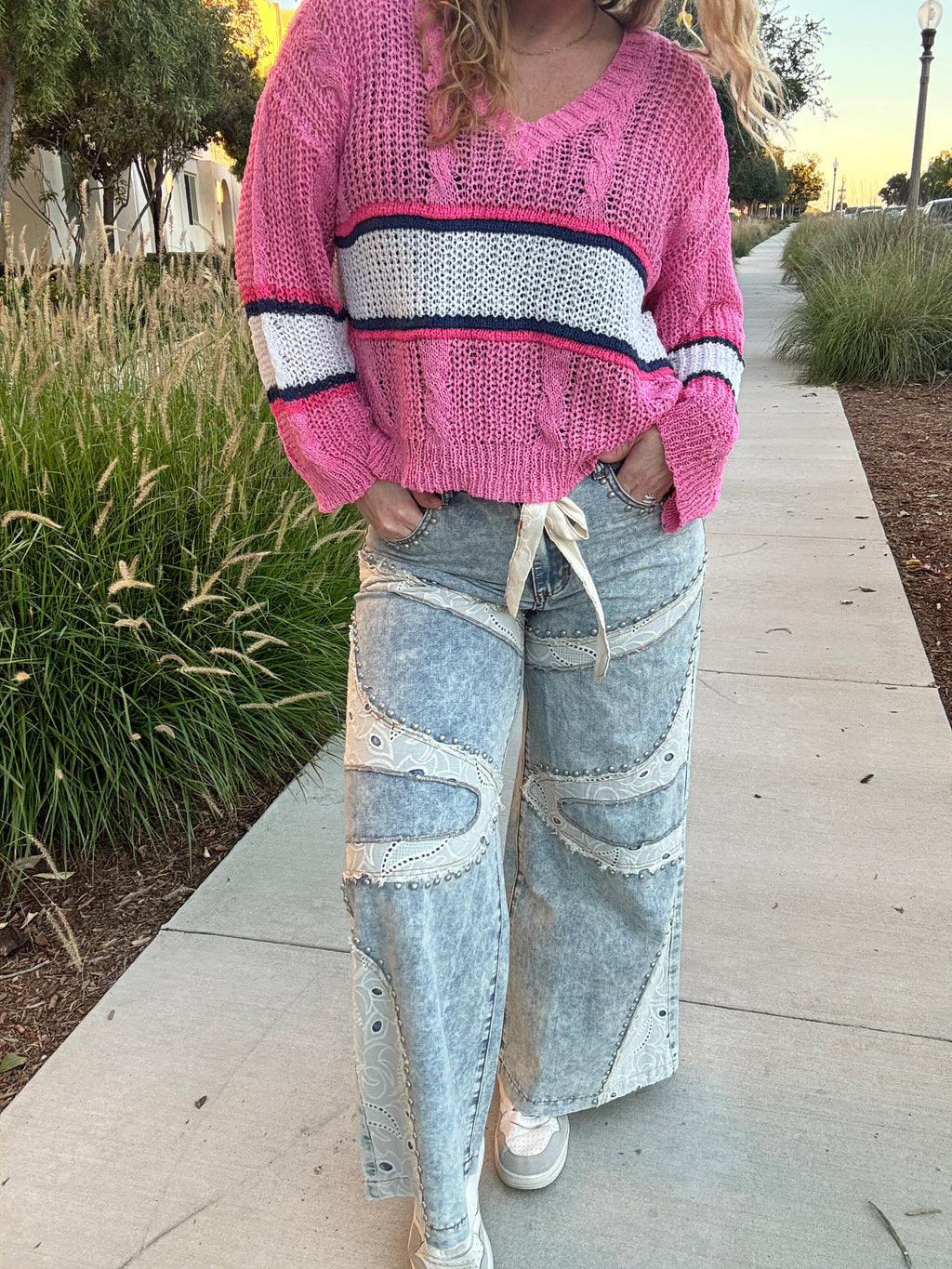 Gypsy Heart Crochet Jeans