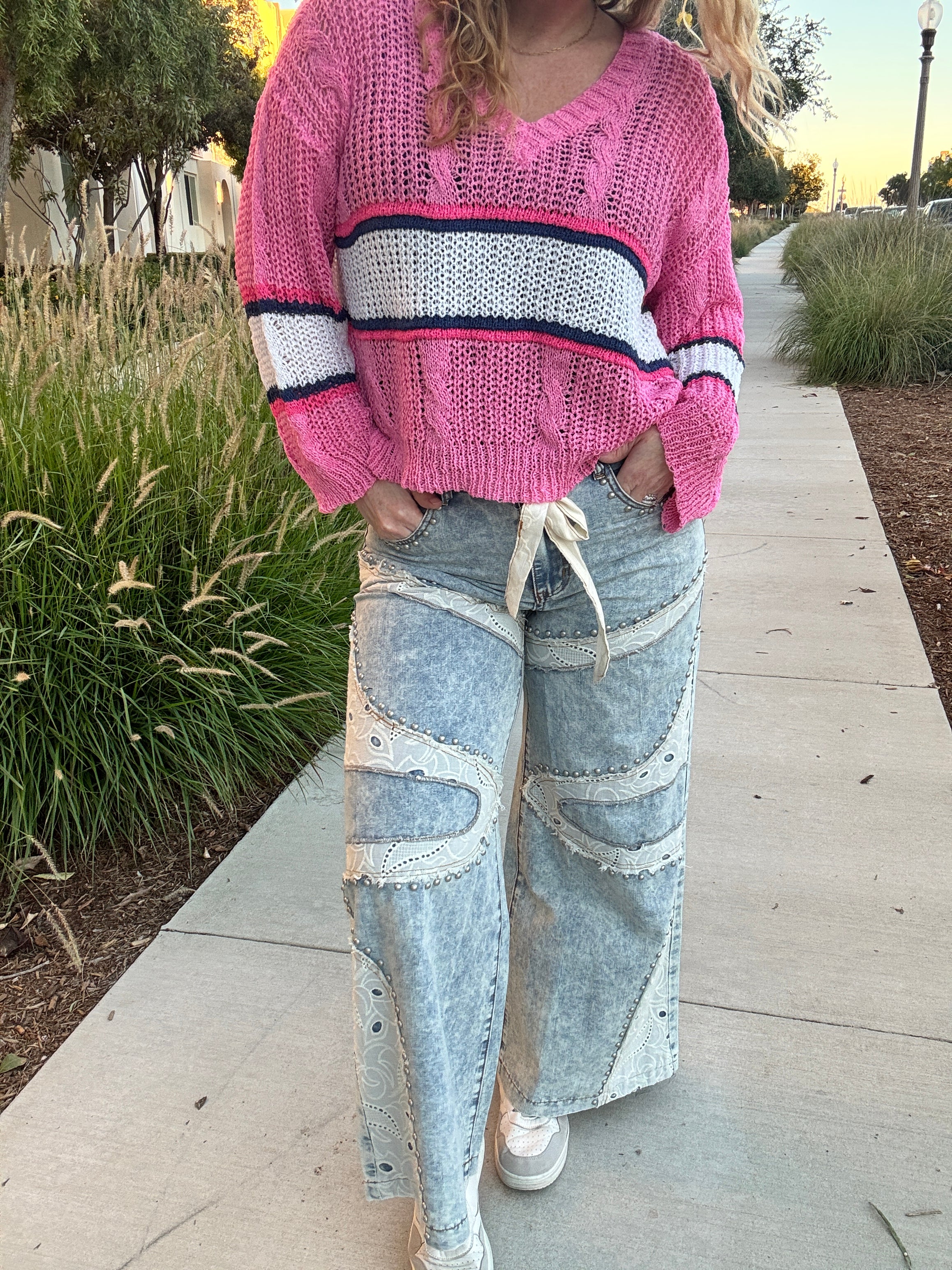 Gypsy Heart Crochet Jeans