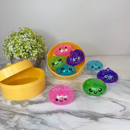 Squishy Toy - Mini Dumpling, Slow Rise Glitter - 4 PACK!
