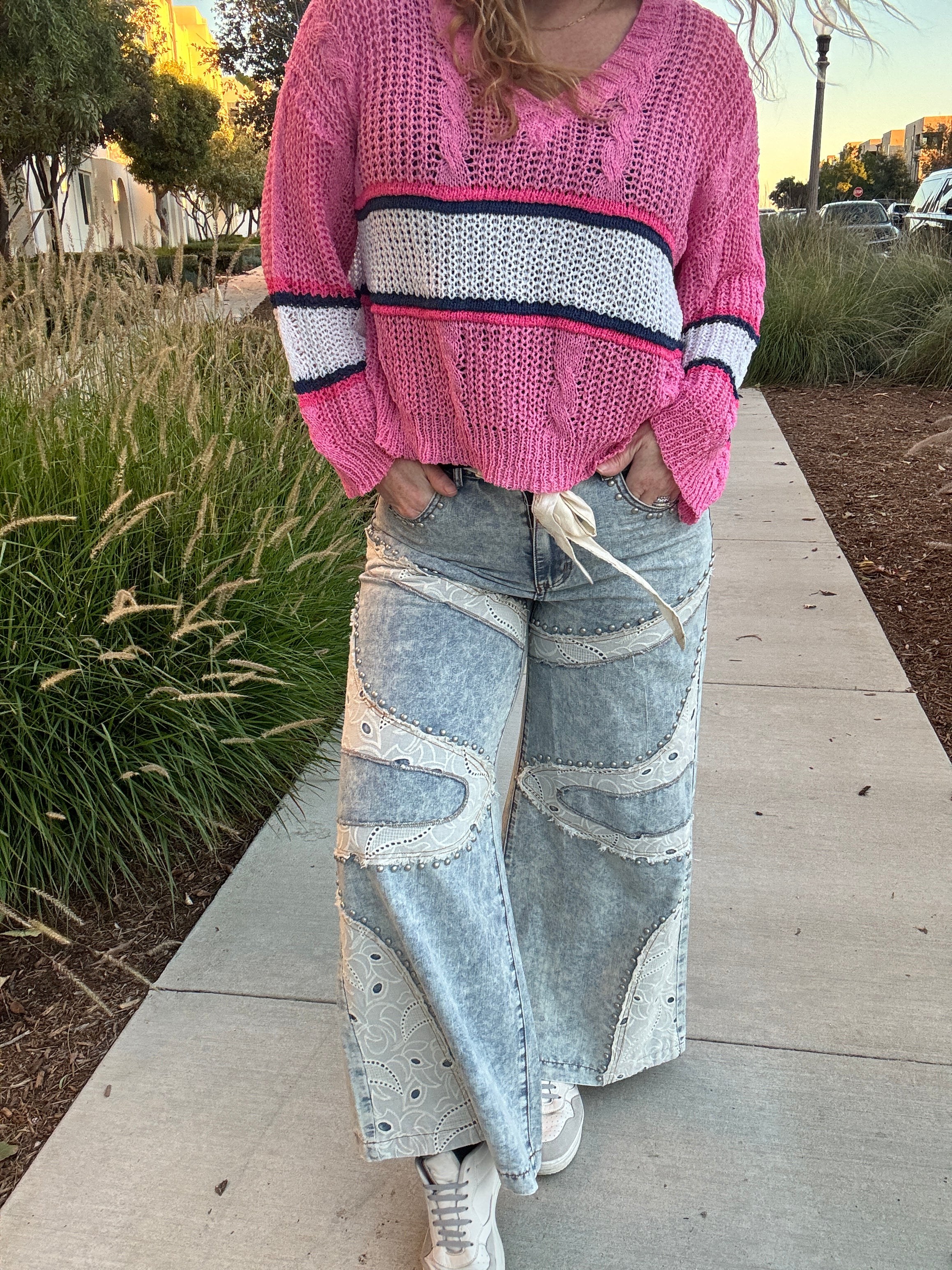 Gypsy Heart Crochet Jeans