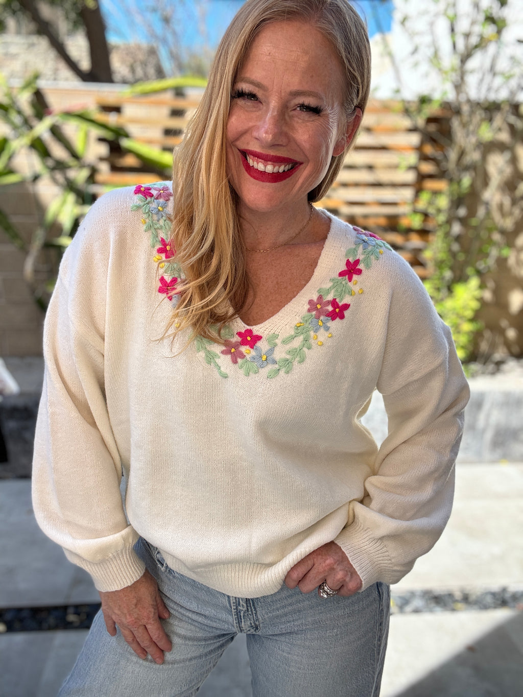 Brighter Days Embroidered Sweater