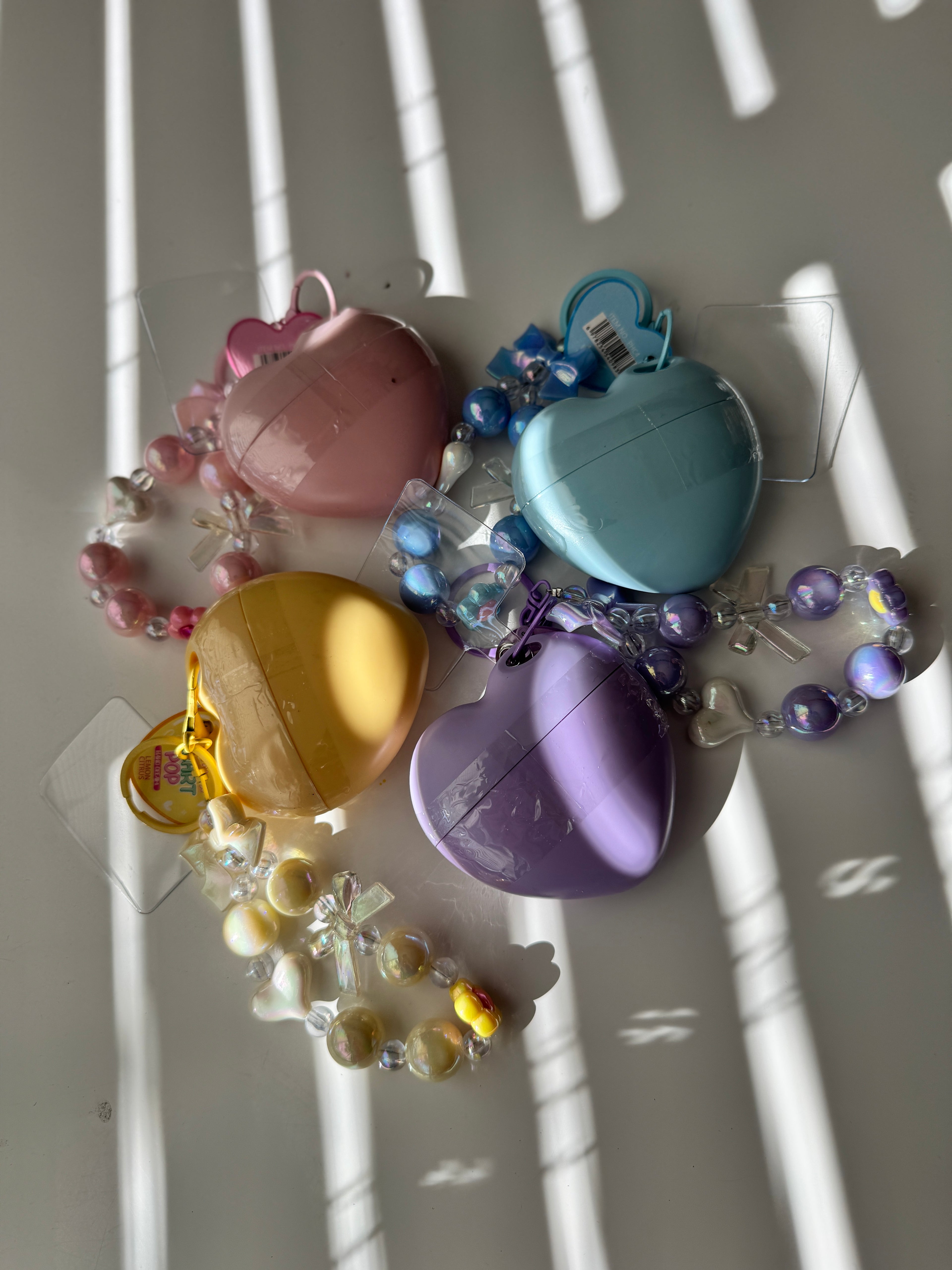 Heart Pop Hand Cream Keychain W/ Cell Phone Case Tether