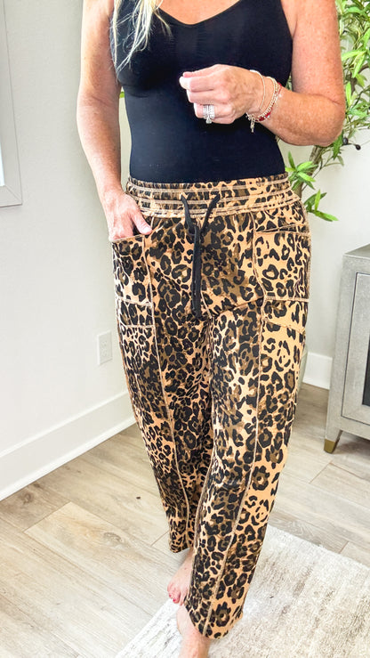 Untamed Leopard Barrel Pants