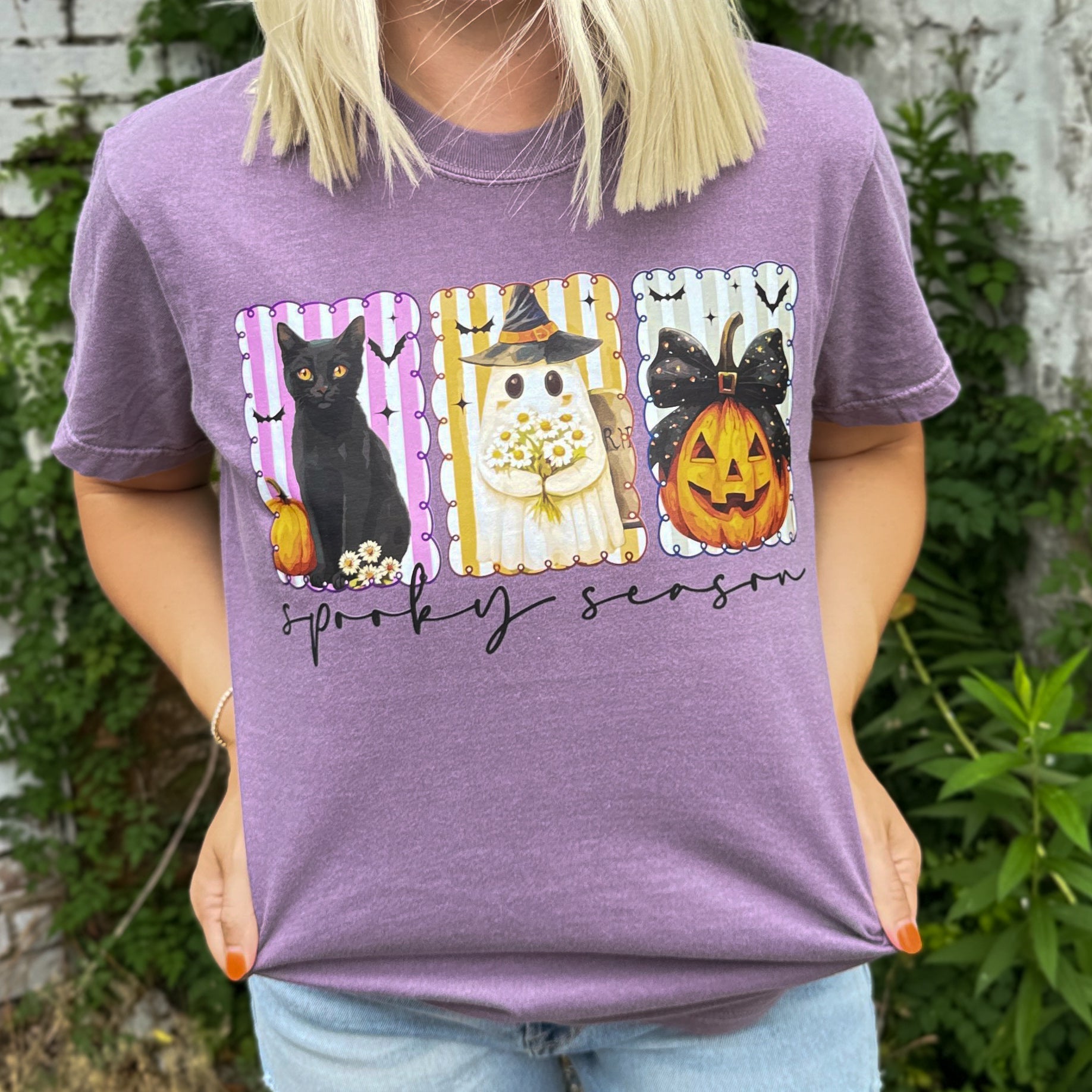 Spooky Season Stripes Soft Graphic Tee