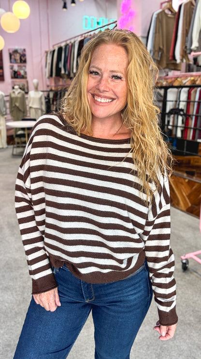 Rootbeer Float Striped Sweater