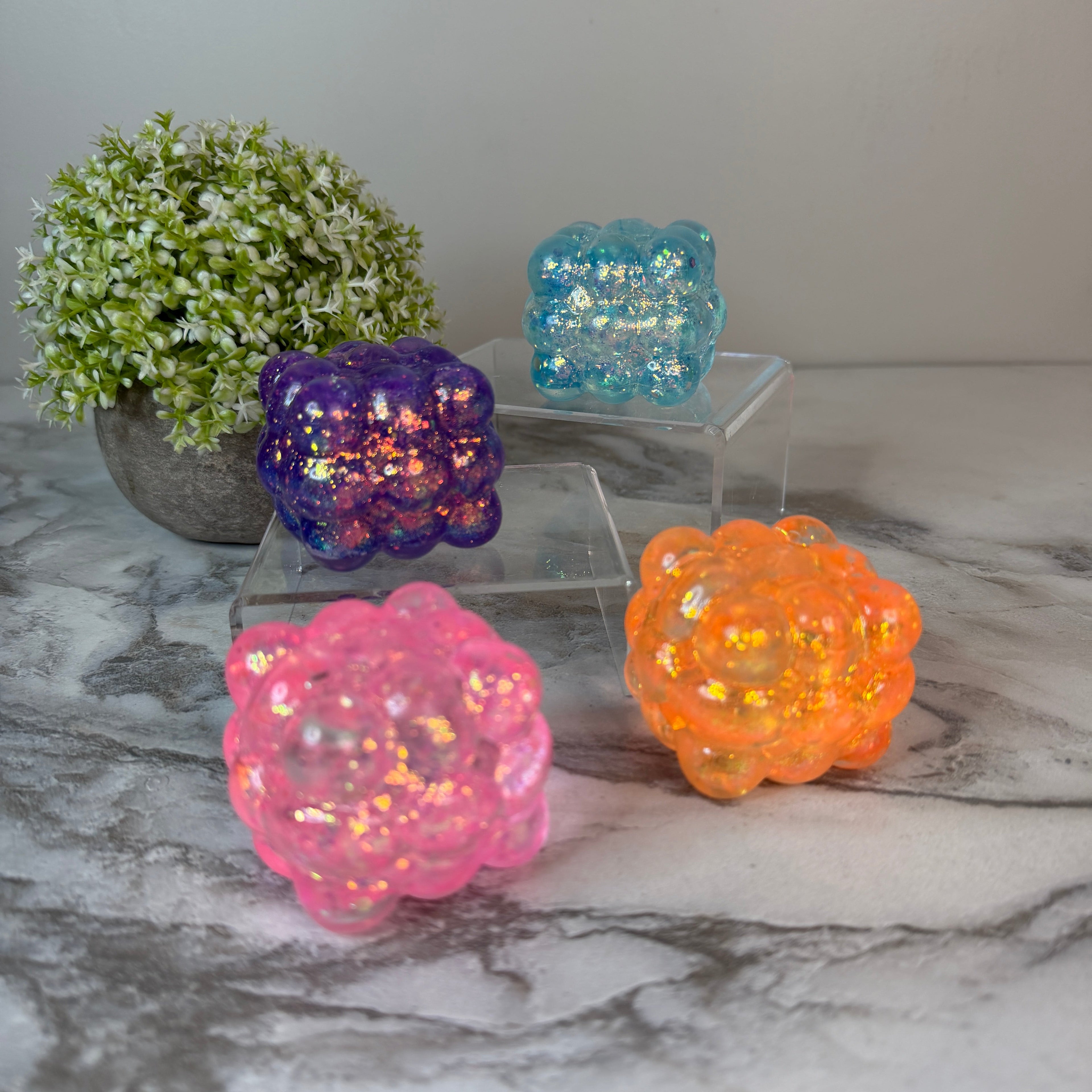 Squishy Toy - Smooth Nine Cube, Glitter - PREORDER