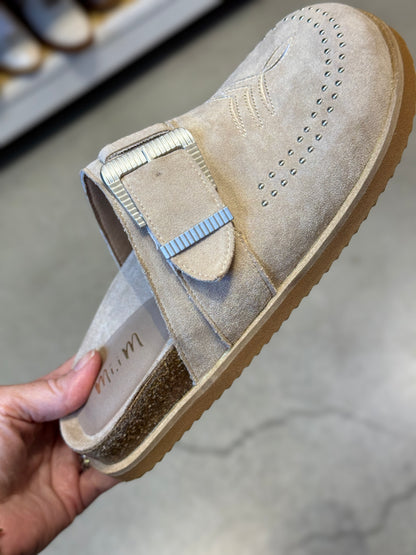 Josephine Suede Slide in Grey