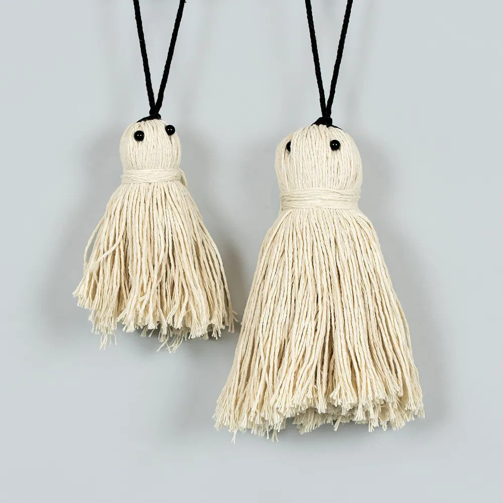 4", 6" tassel ornament (GHOST) wh/bk