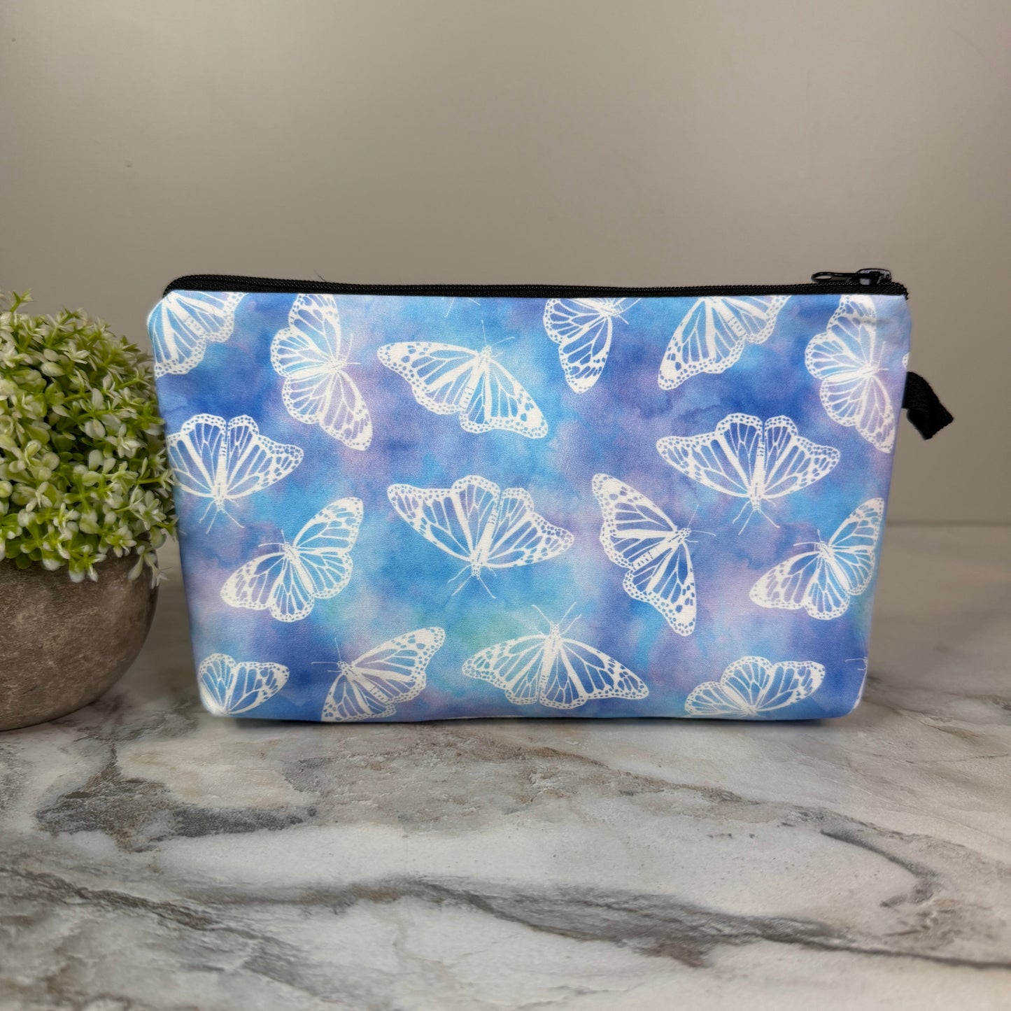 Pouch - Butterfly Blue Purple Watercolor