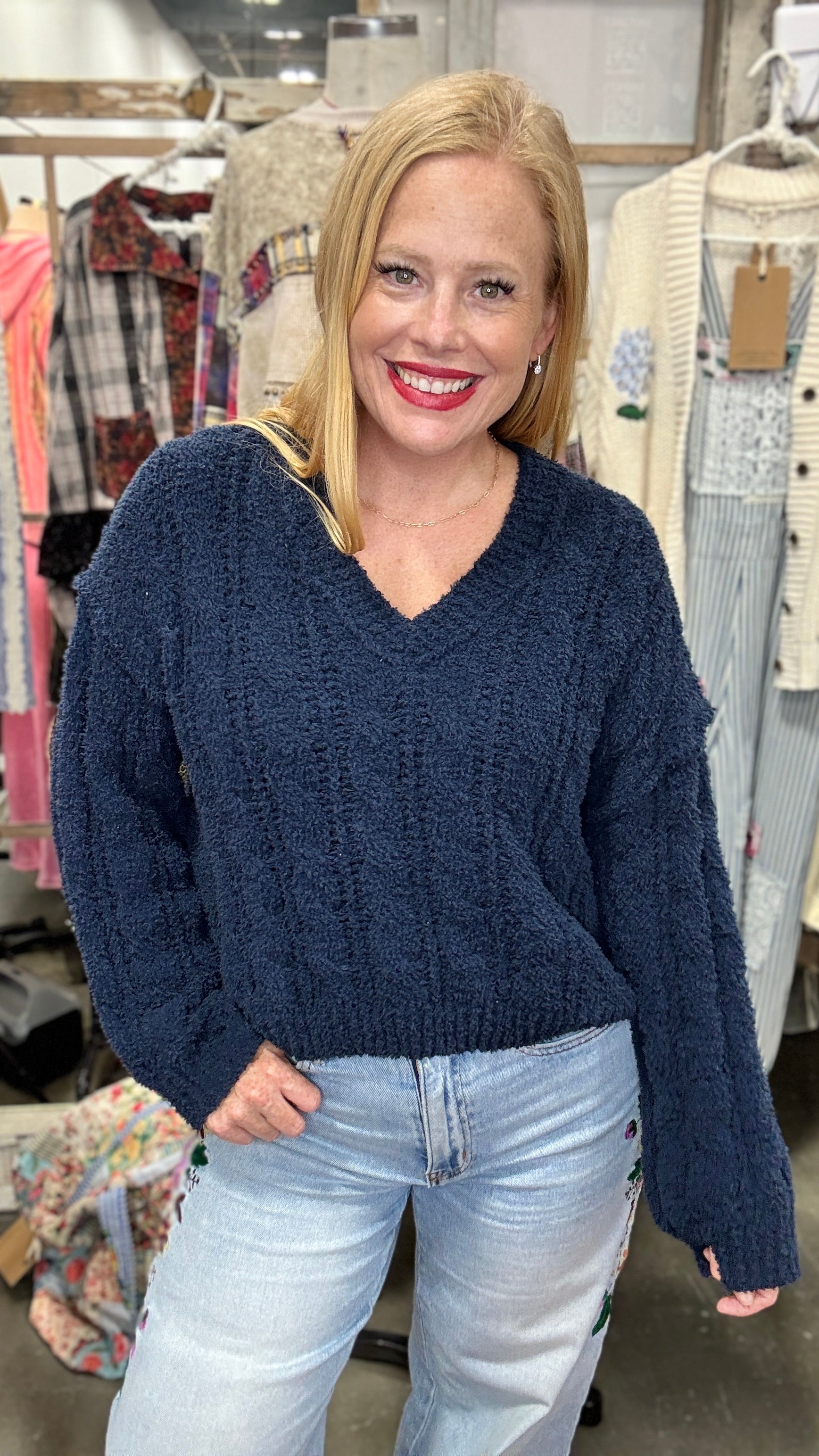Cable Knit Chenille Sweater by POL