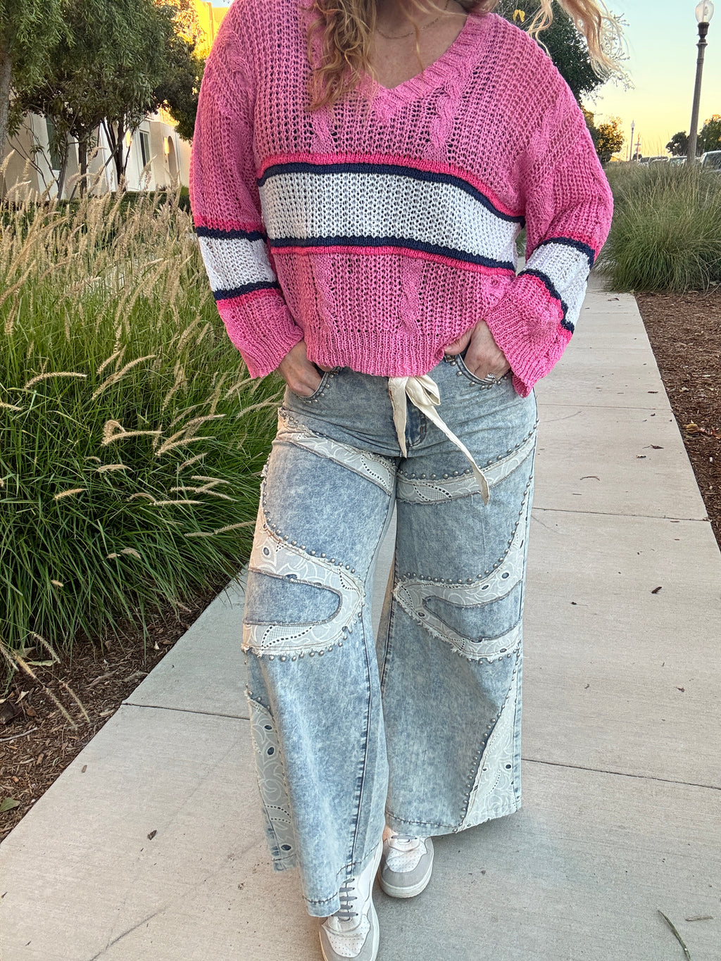 Gypsy Heart Crochet Jeans