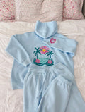 PREORDER: Icey Blue Hibiscus Flower Beach Babe Hoodie