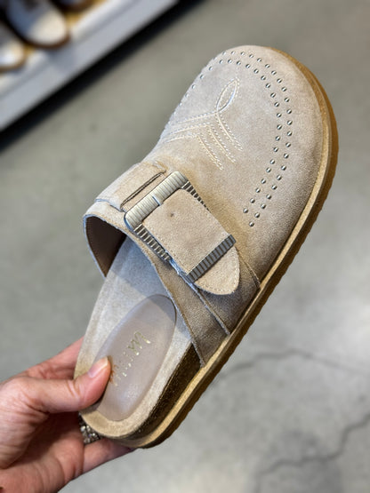 Josephine Suede Slide in Grey