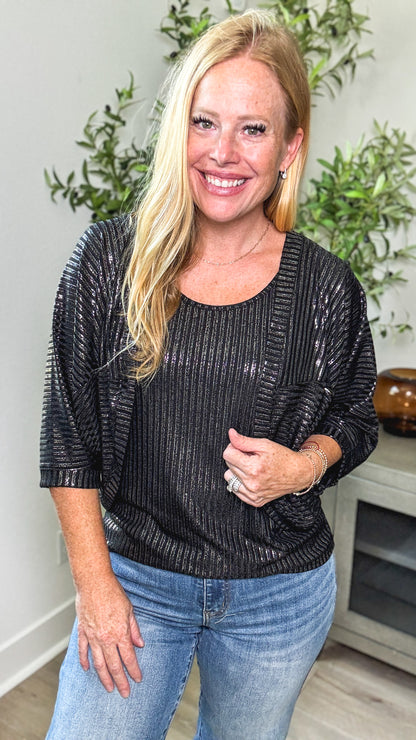 After Dark Shimmer Tank & Shawl Set