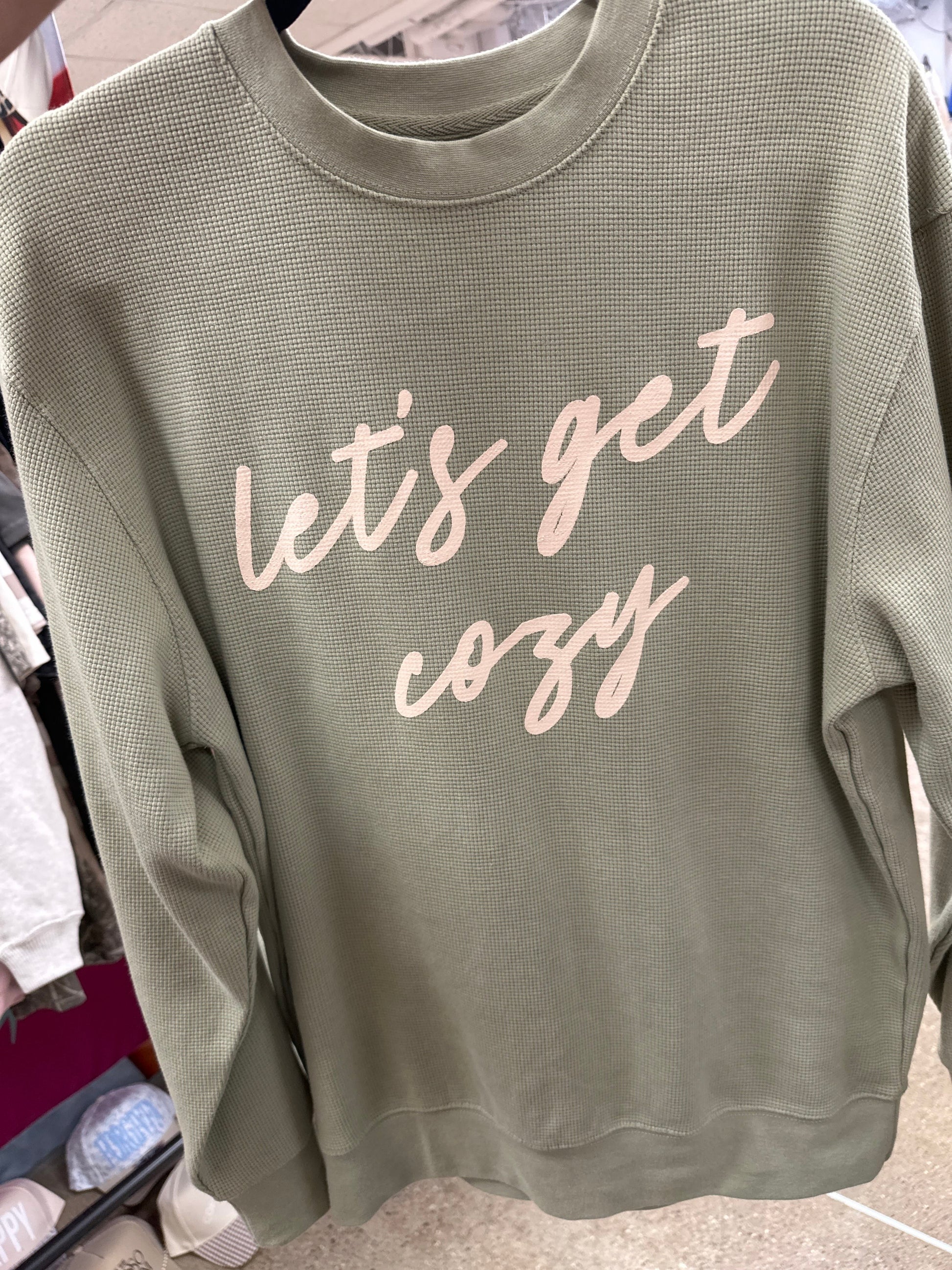 Let’s Get Cozy Waffle knit sweater