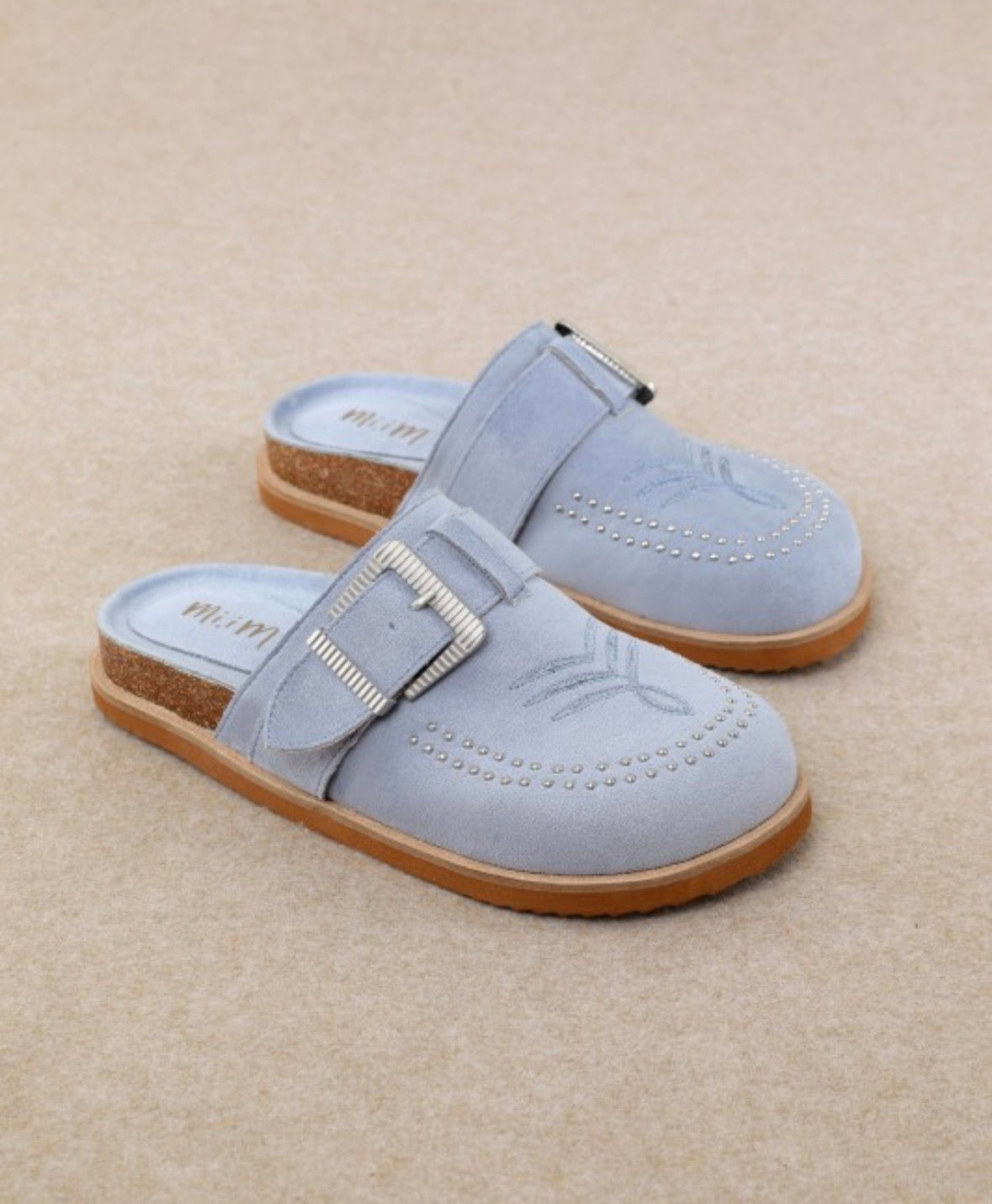 Josephine Suede Slide in Blue