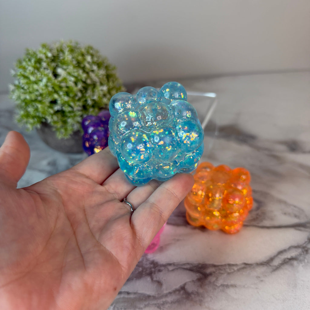 Squishy Toy - Smooth Nine Cube, Glitter - PREORDER