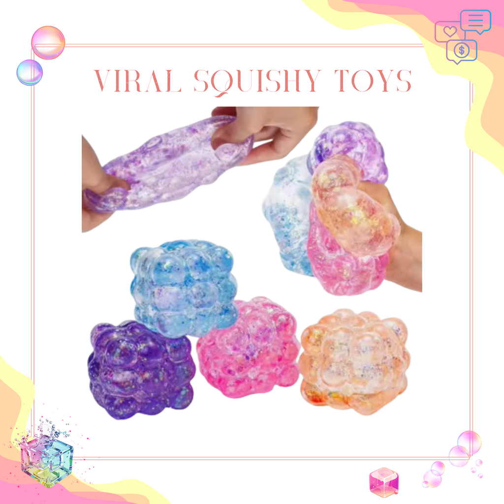 Squishy Toy - Smooth Nine Cube, Glitter - PREORDER