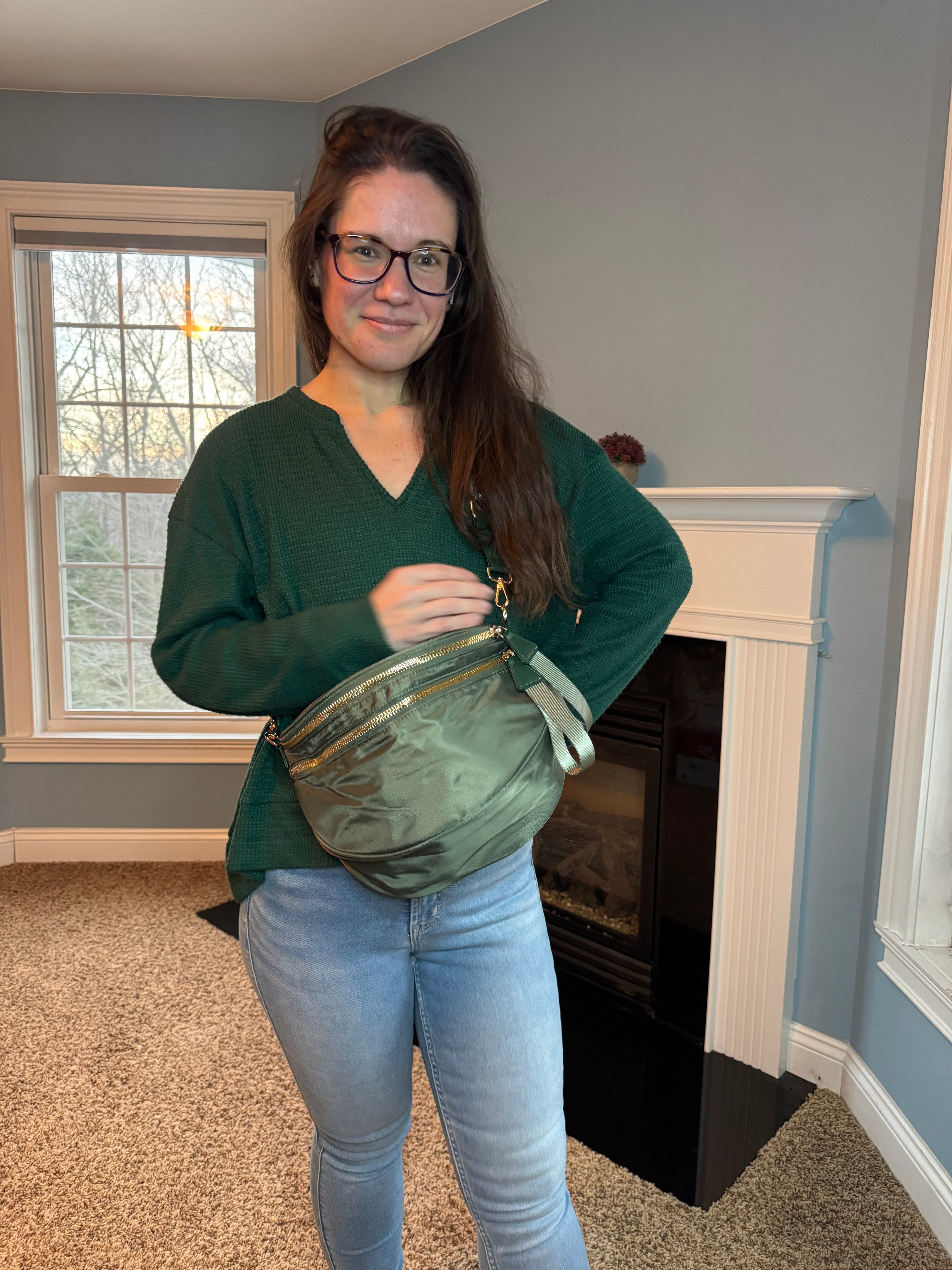 The Roni Nylon Crossbody - Solid Olive