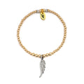Sparkled Angel Wing Charm Bracelet - Gold Filled