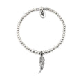 Sparkled Angel Wing Charm Bracelet - Sterling Silver