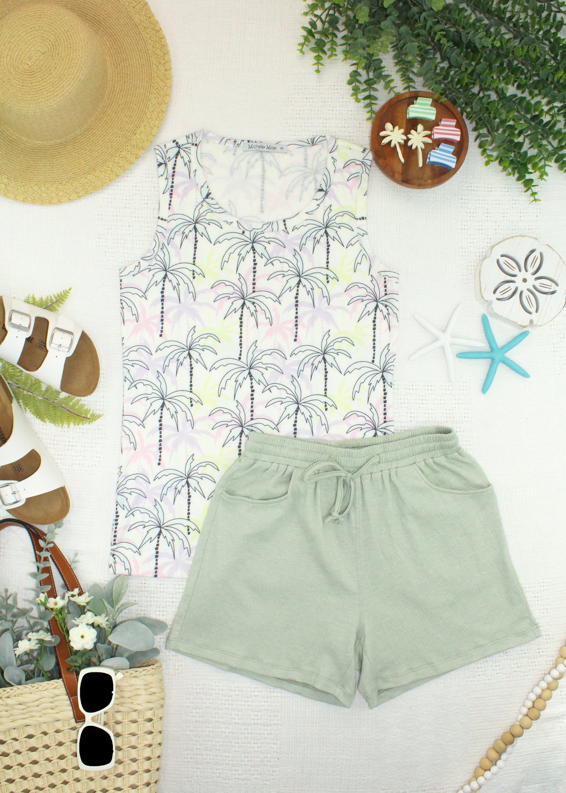 Ava Tank - Neon Palm