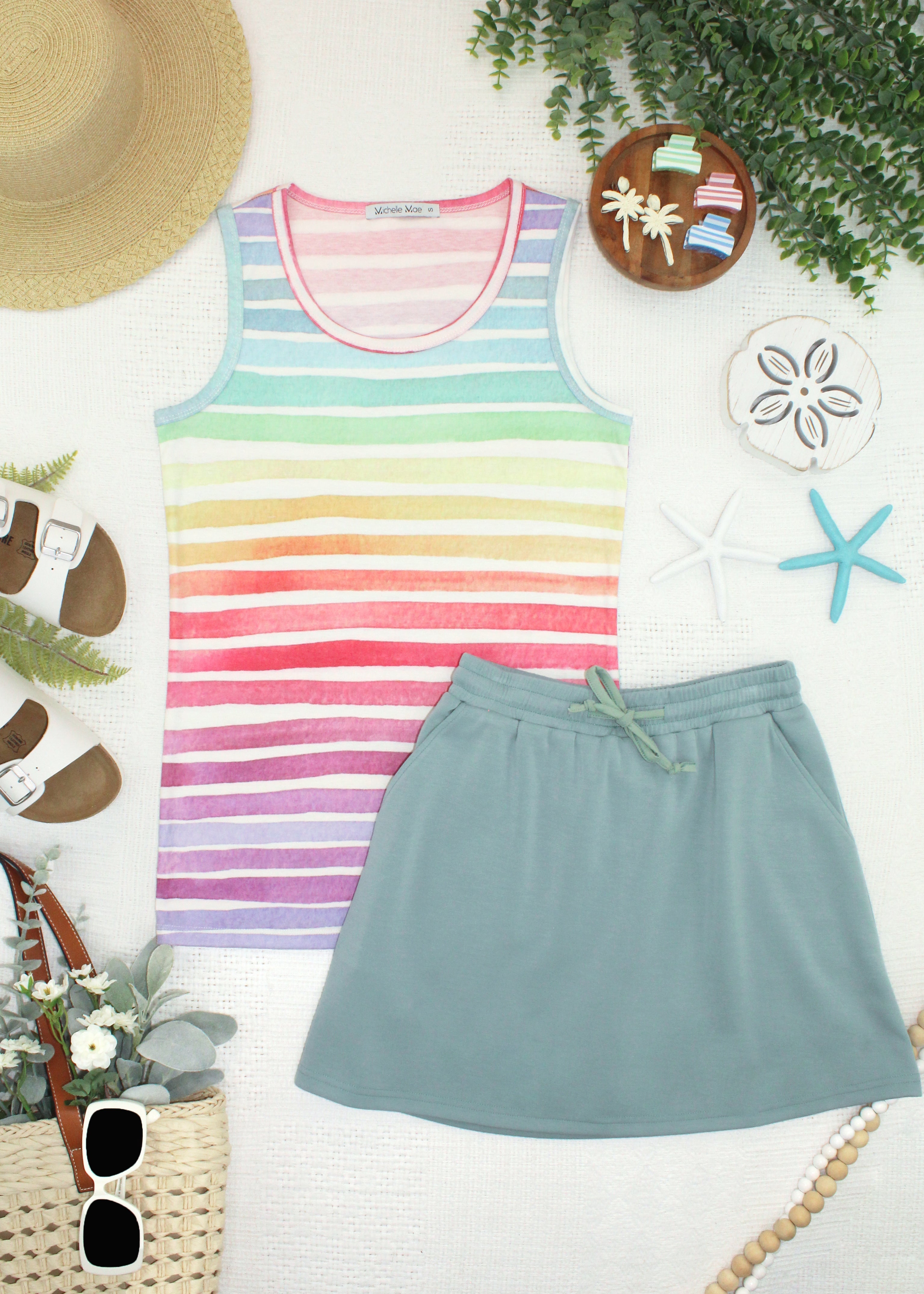 Ava Tank - Rainbow Stripes