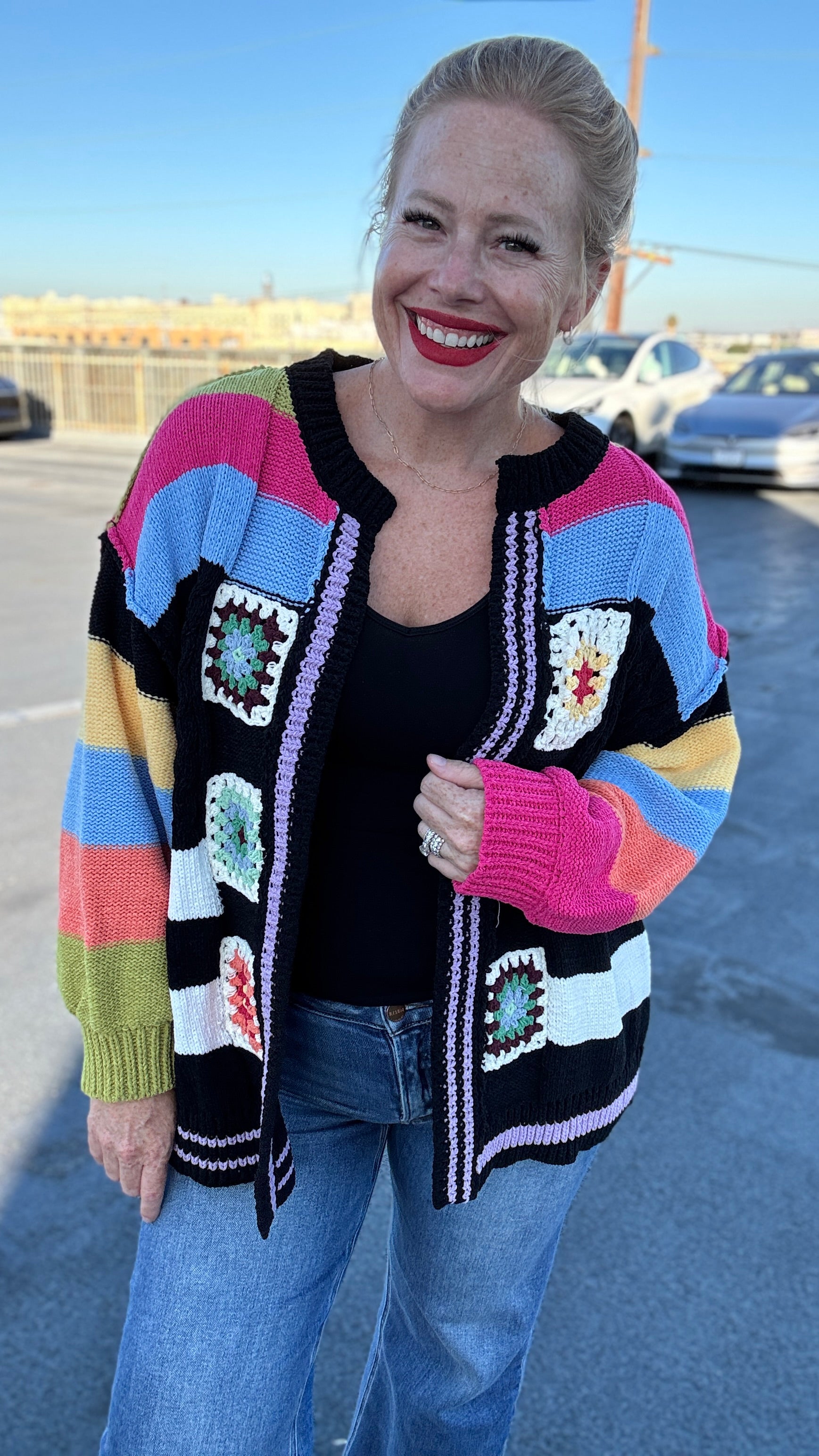 Granny Square Chenille Cardi by POL