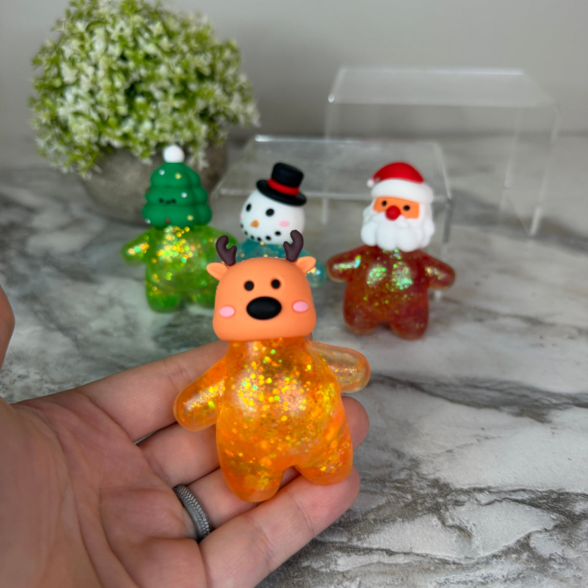 Squishy Toy - Christmas Glitter Characters - PREORDER