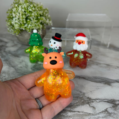 Squishy Toy - Christmas Glitter Characters - PREORDER