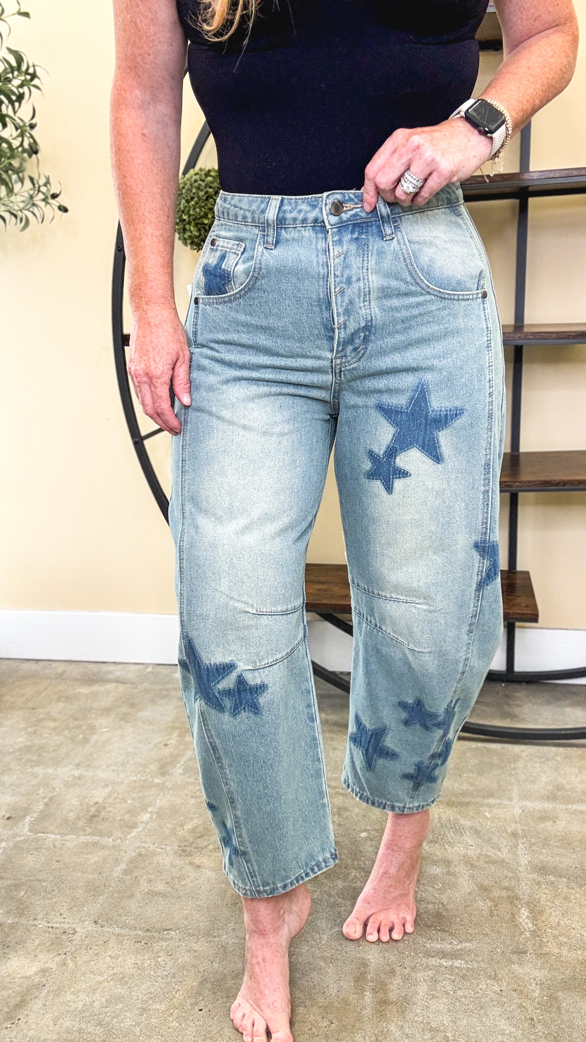 Starry Skies Washed Denim Pants