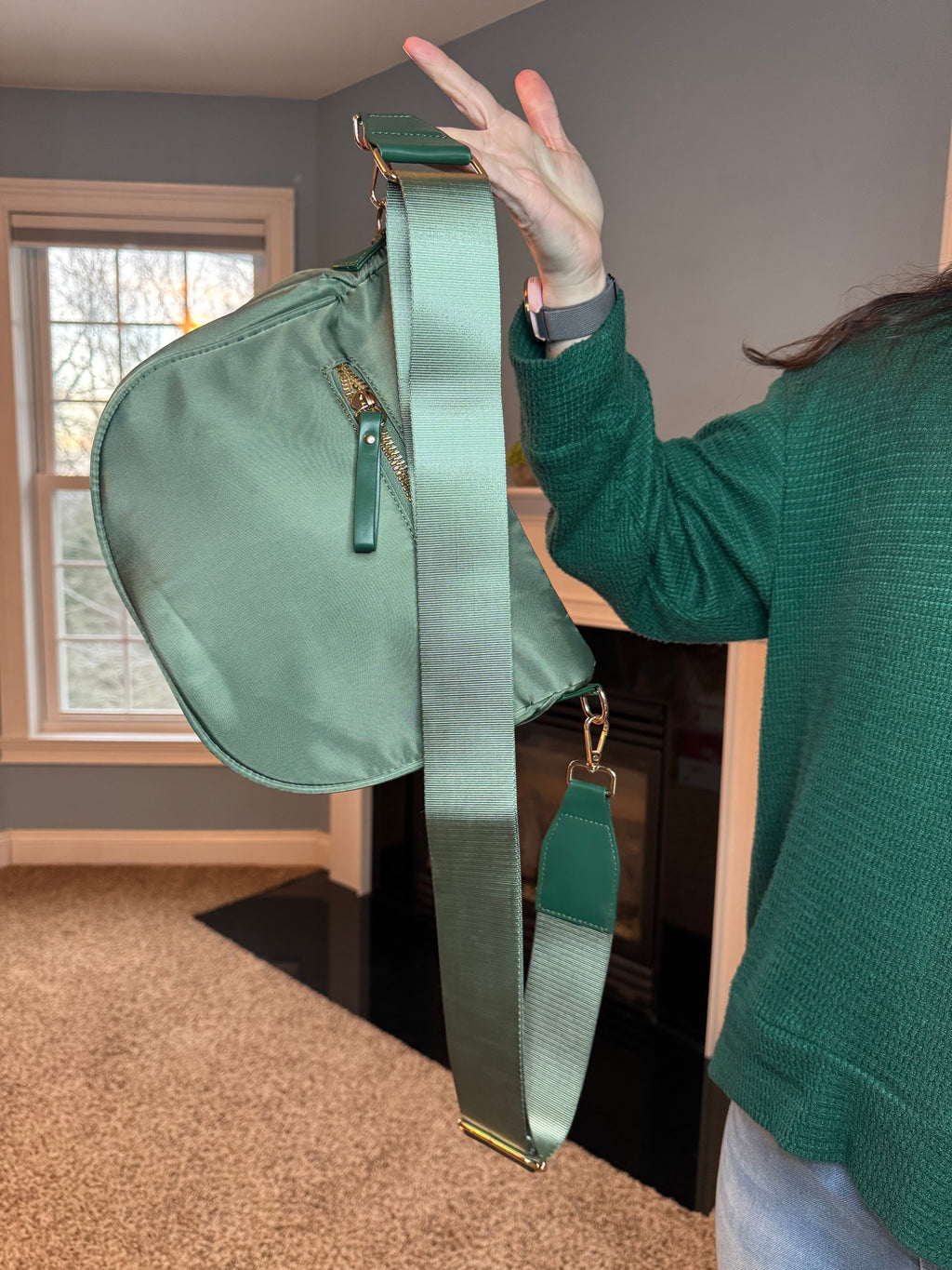 The Roni Nylon Crossbody - Solid Olive