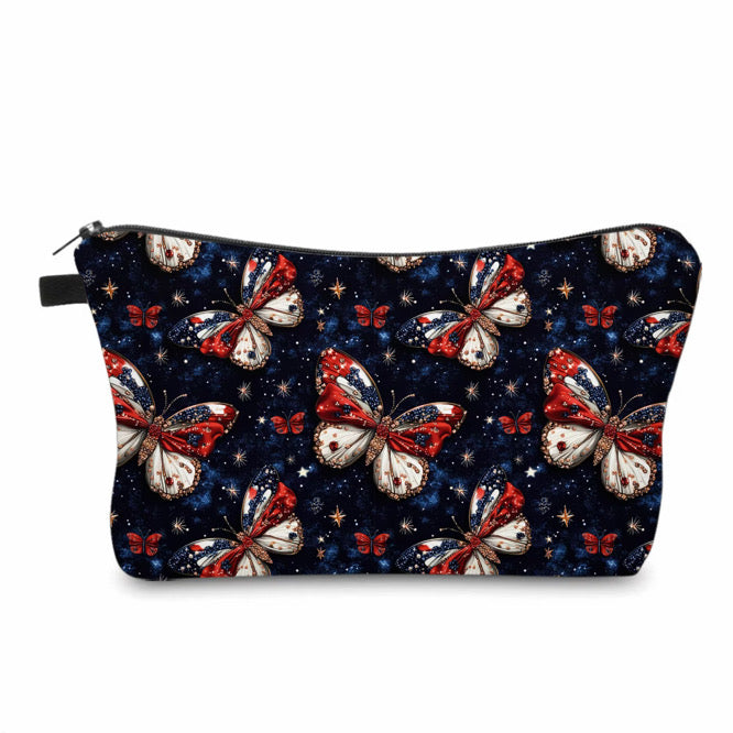 Pouch - America Red White Blue Butterfly