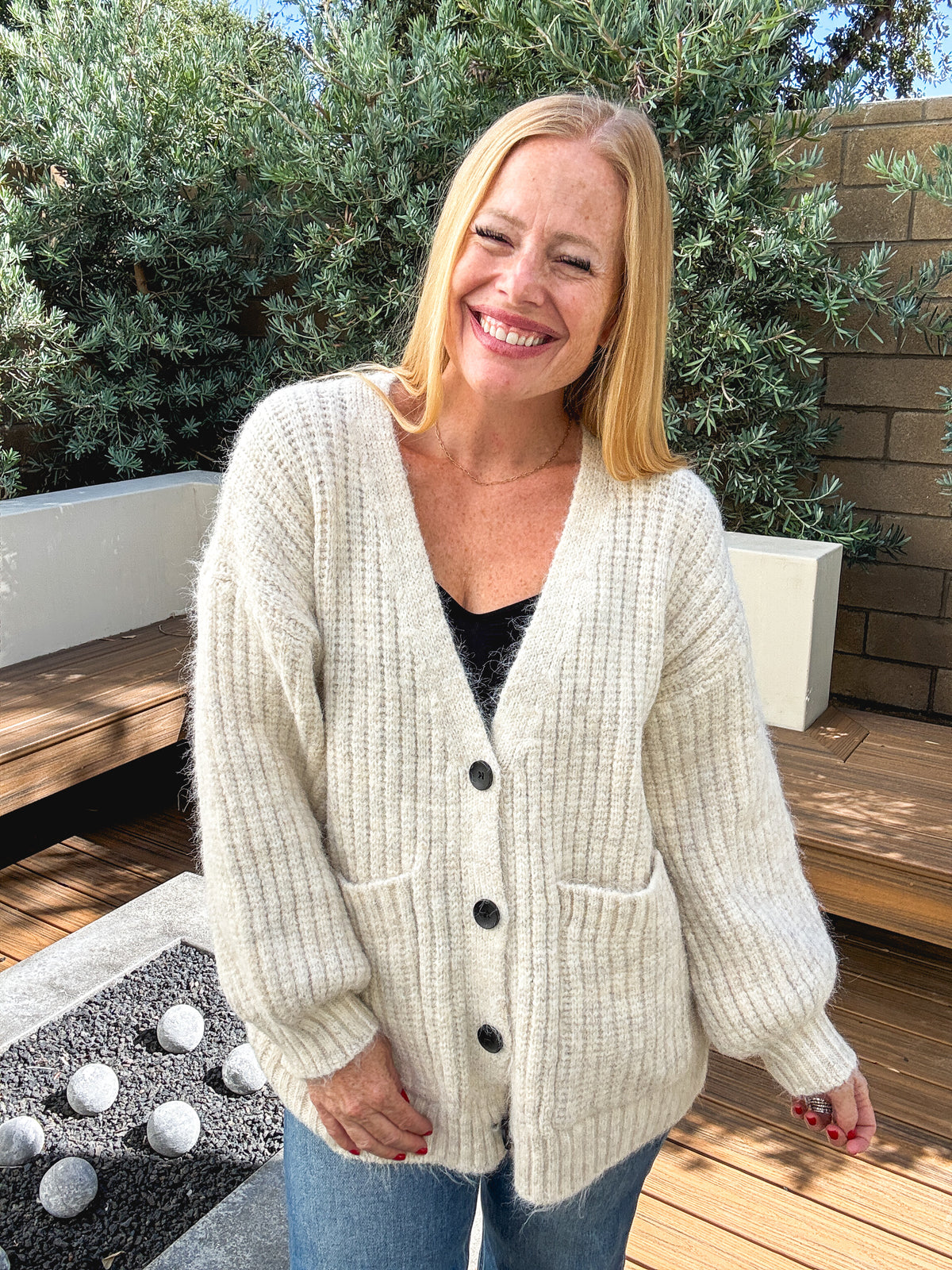 Oversized Ribbed Knit Cardigan