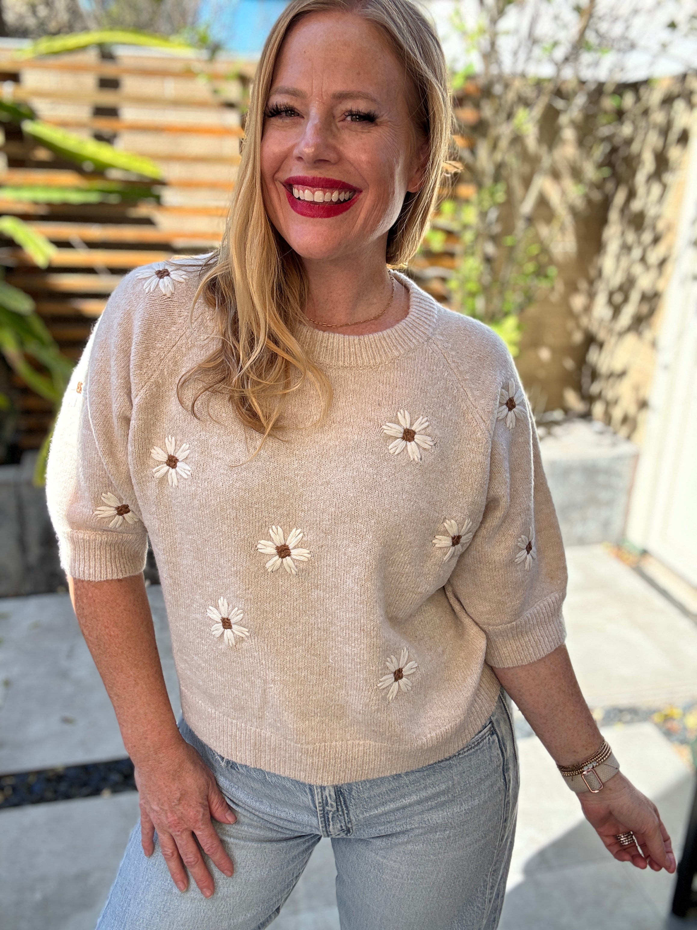 Petal Whispers Knit Sweater