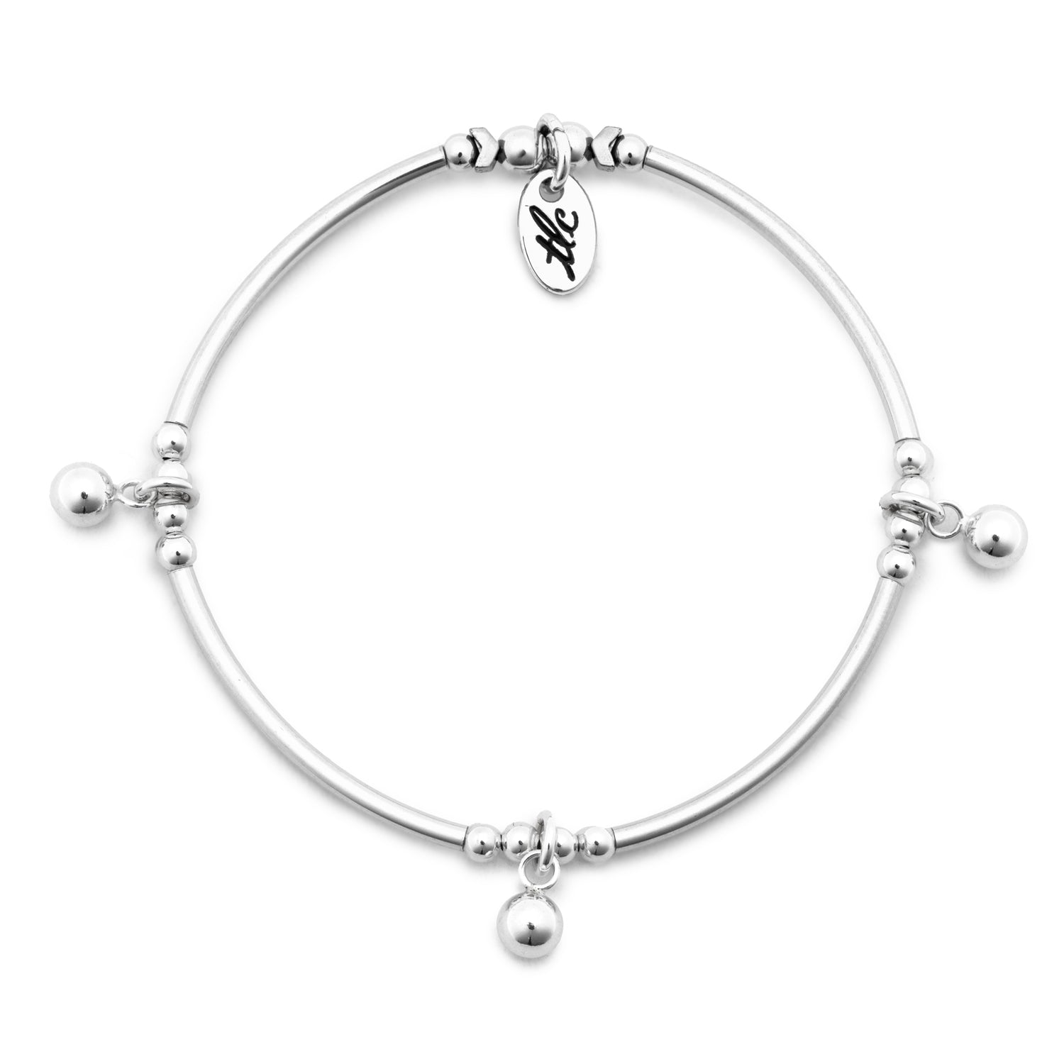Bead Bliss - Sterling Silver Charmed Stretch Bangle