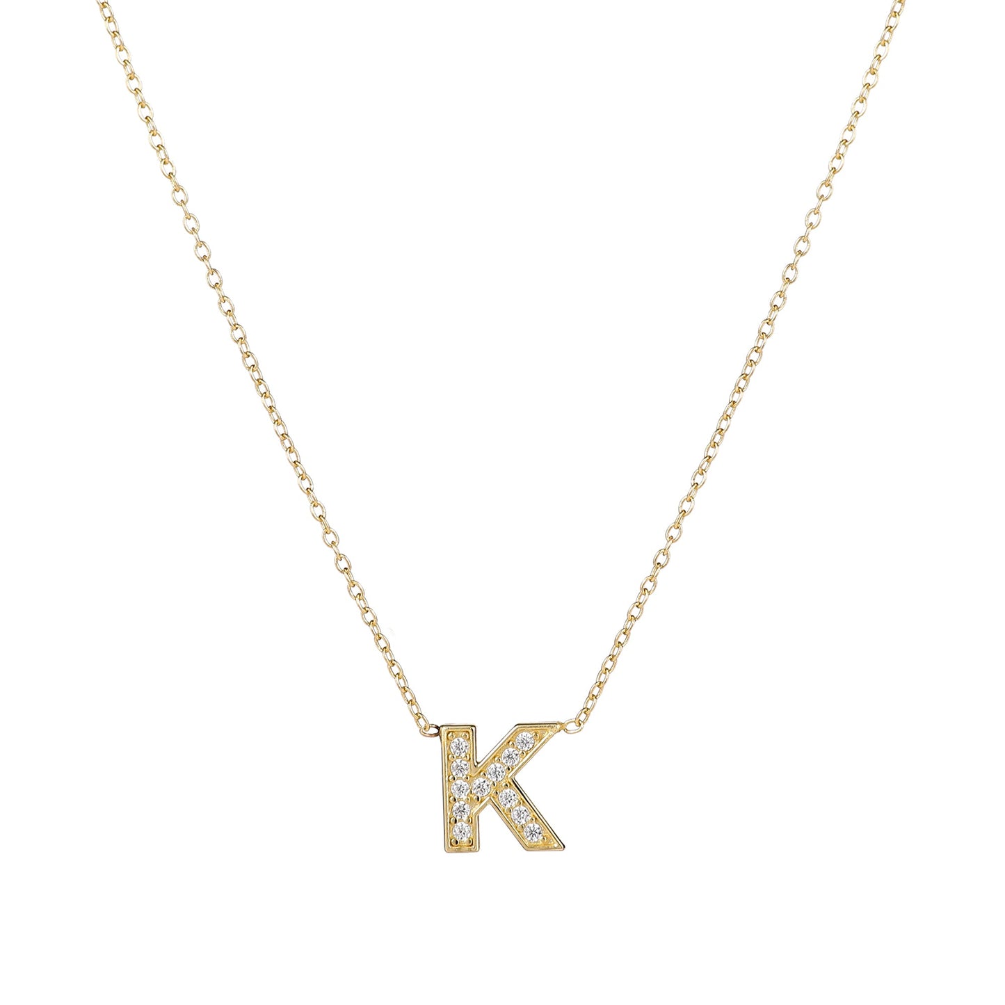 Custom Impression Initial Necklace (Water Resistant & Pave Crystal)