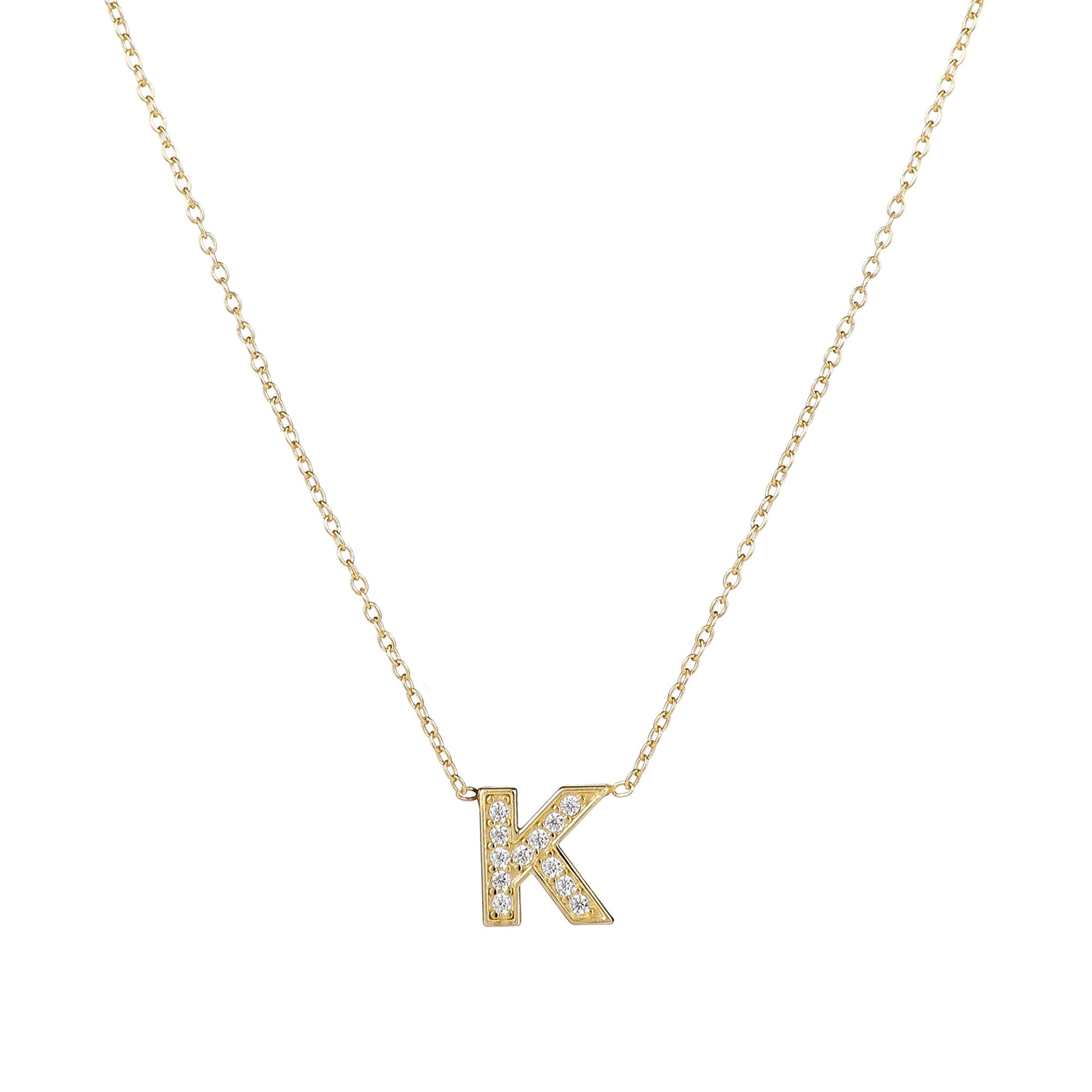 Custom Impression Initial Necklace (Water Resistant & Pave Crystal)