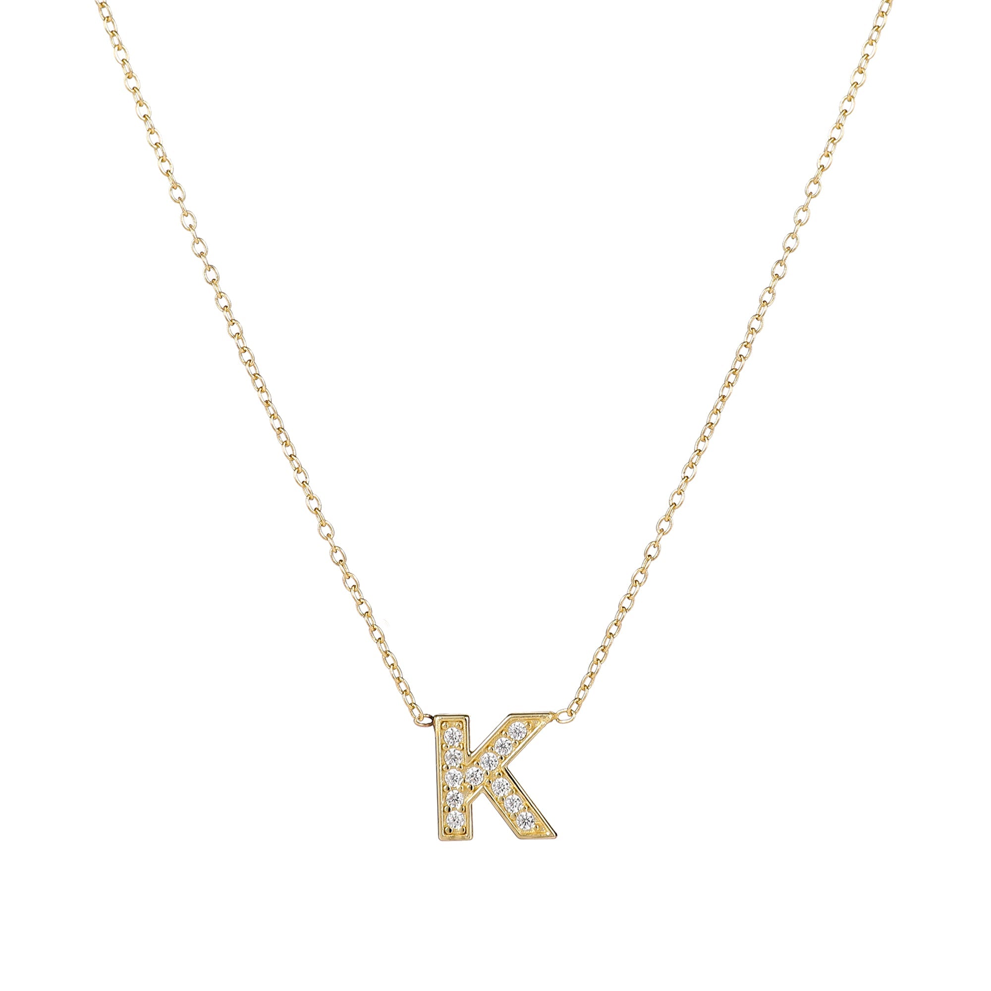 Custom Impression Initial Necklace (Water Resistant & Pave Crystal)