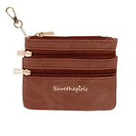 Brown - (3) Zippered Pouch (Hardware: Gold)
