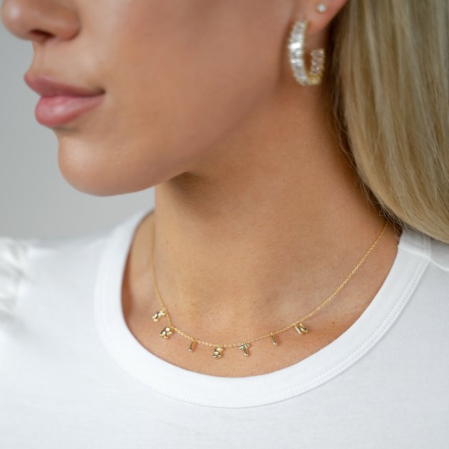 Custom Bristol Bubble Letter Name Necklace (Water Resistant)