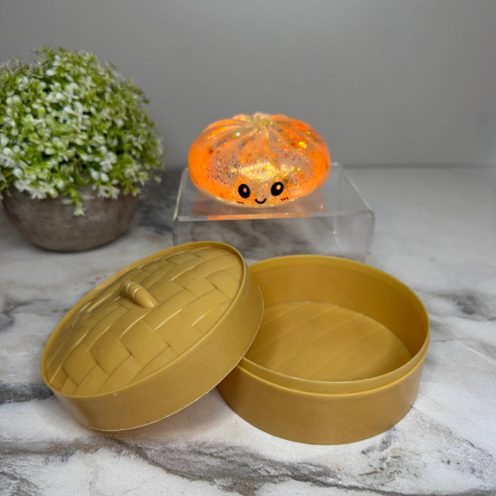 Squishy Toy - Viral Dumpling, Slow Rise Glitter - Orange