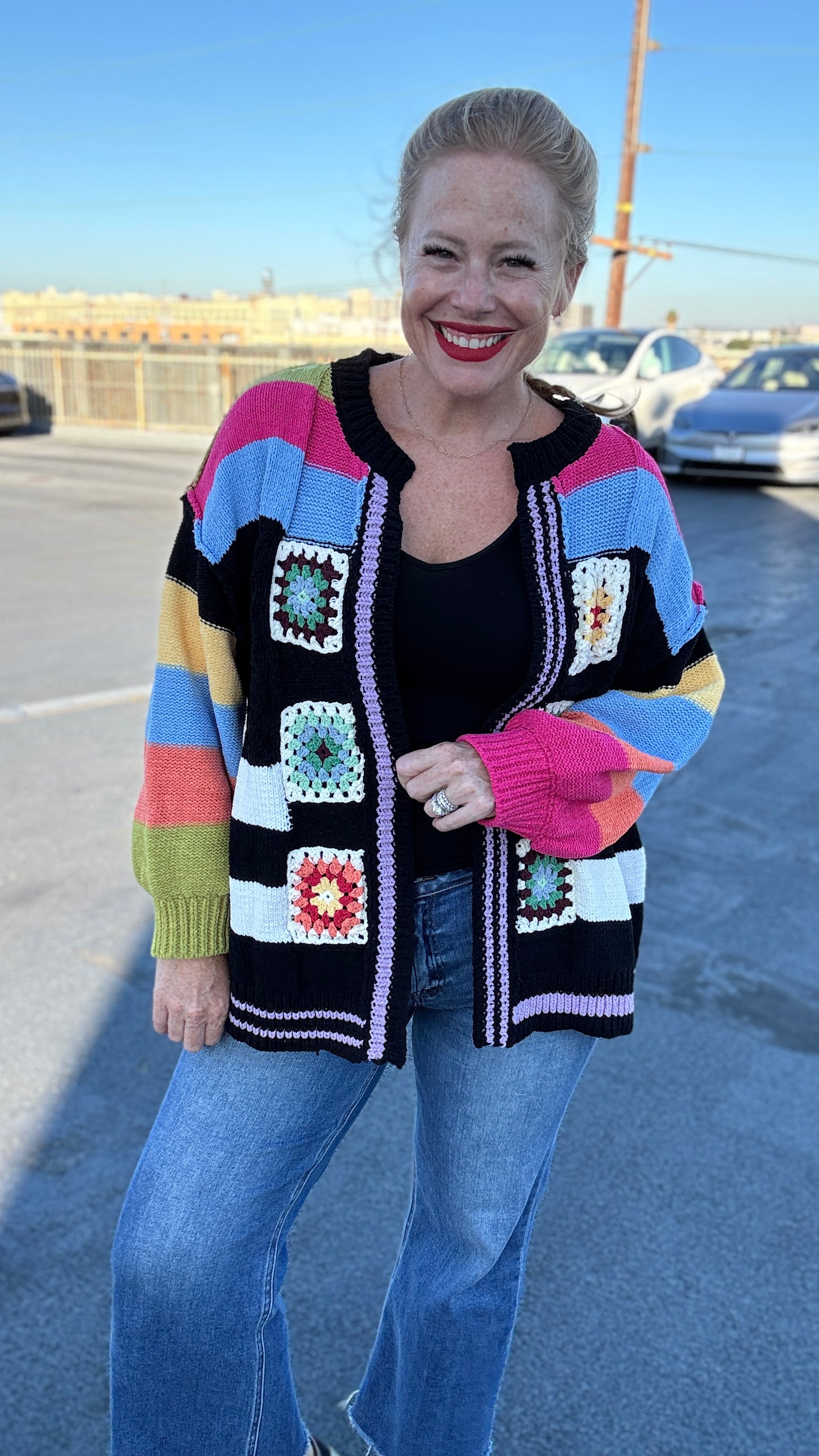 Granny Square Chenille Cardi by POL