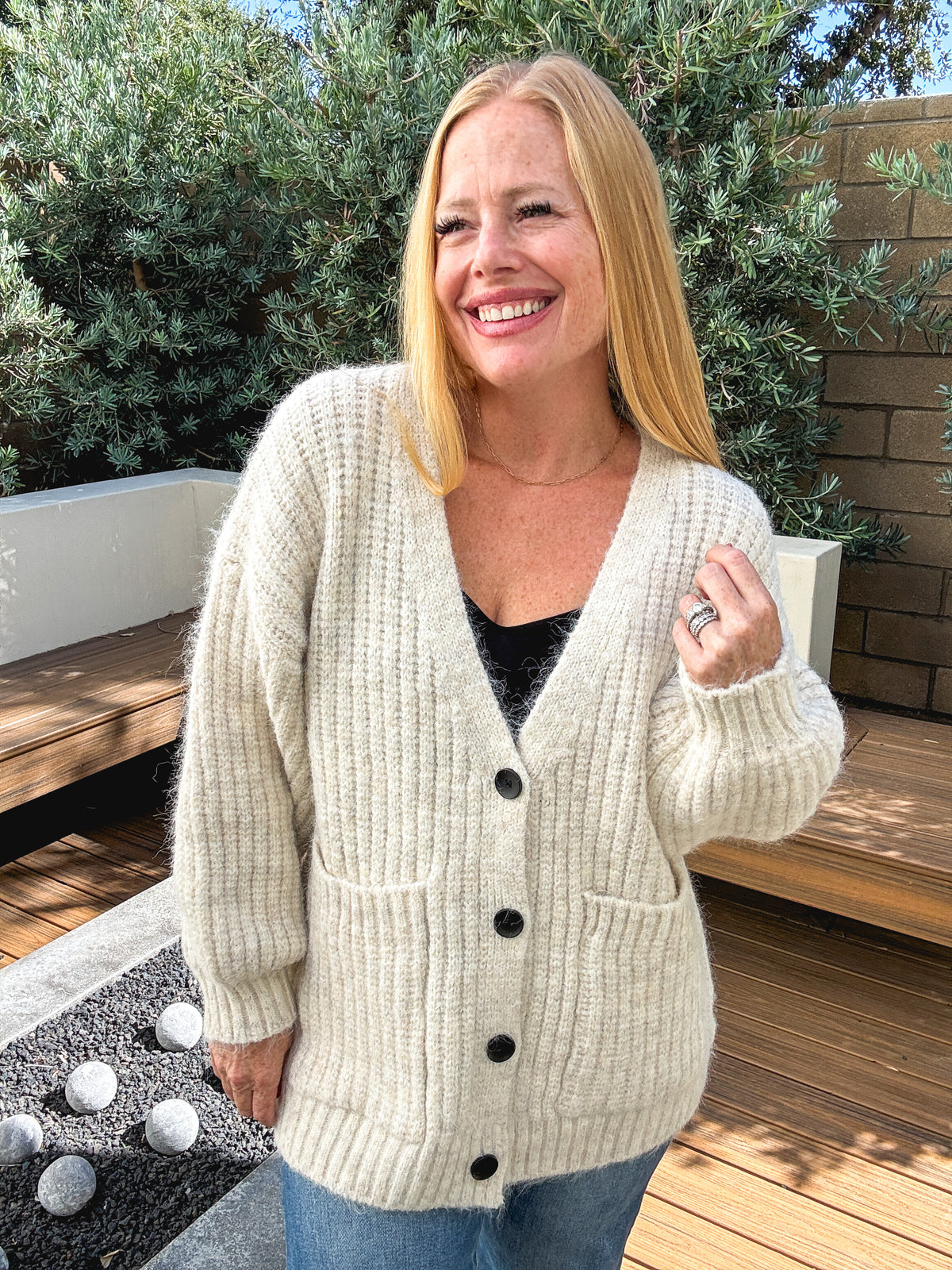 Oversized Ribbed Knit Cardigan