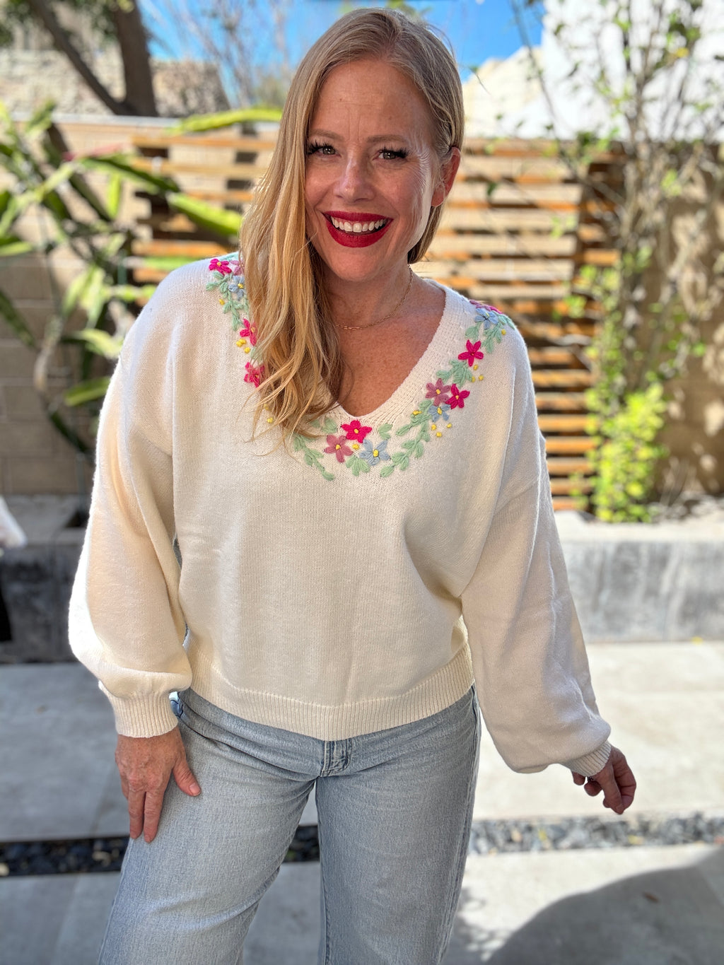 Brighter Days Embroidered Sweater