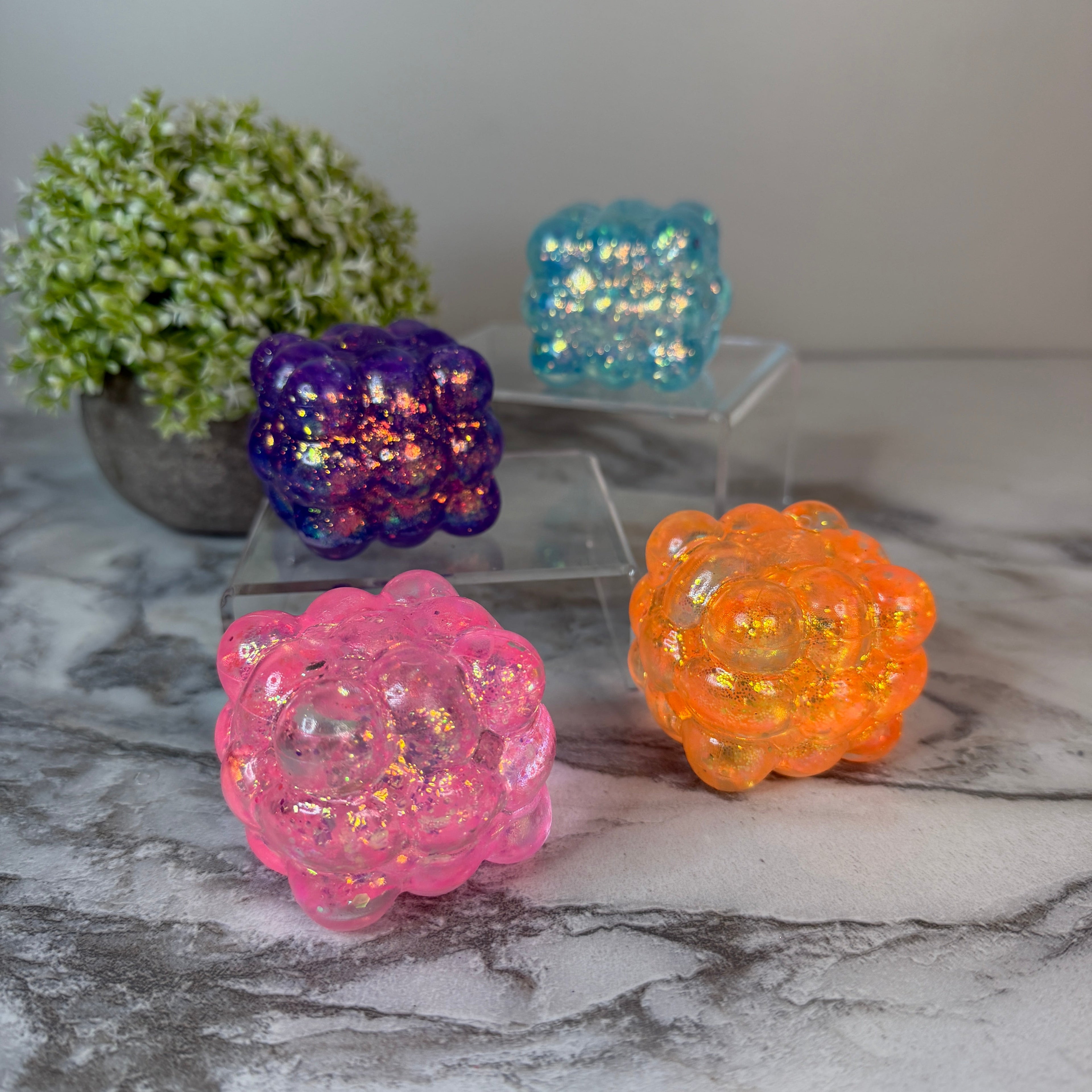 Squishy Toy - Smooth Nine Cube, Glitter - PREORDER
