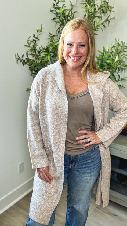 Autumn Mornings Hooded Knit Cardigan
