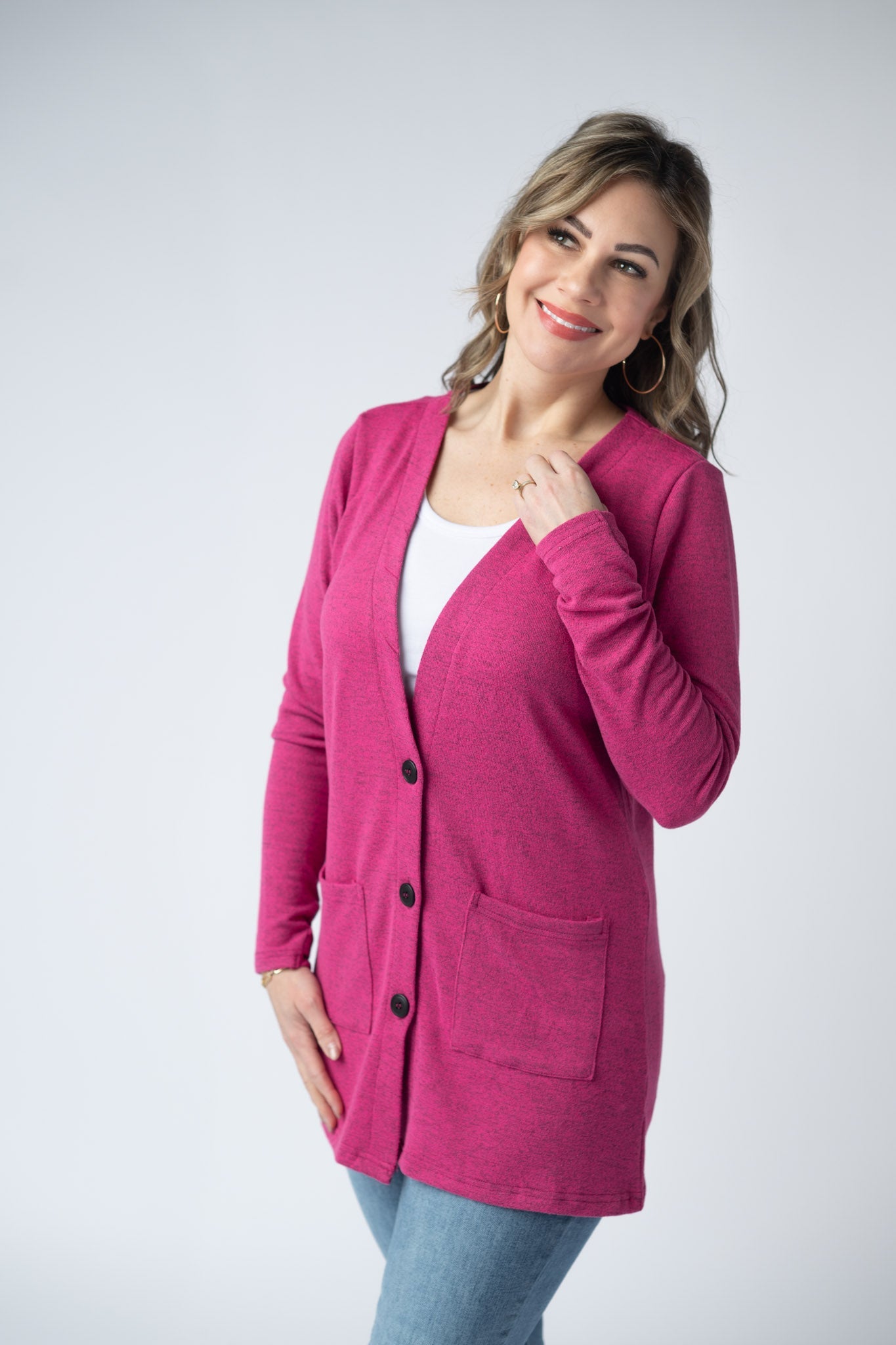 IN STOCK Cori Cardigan - Hot Pink