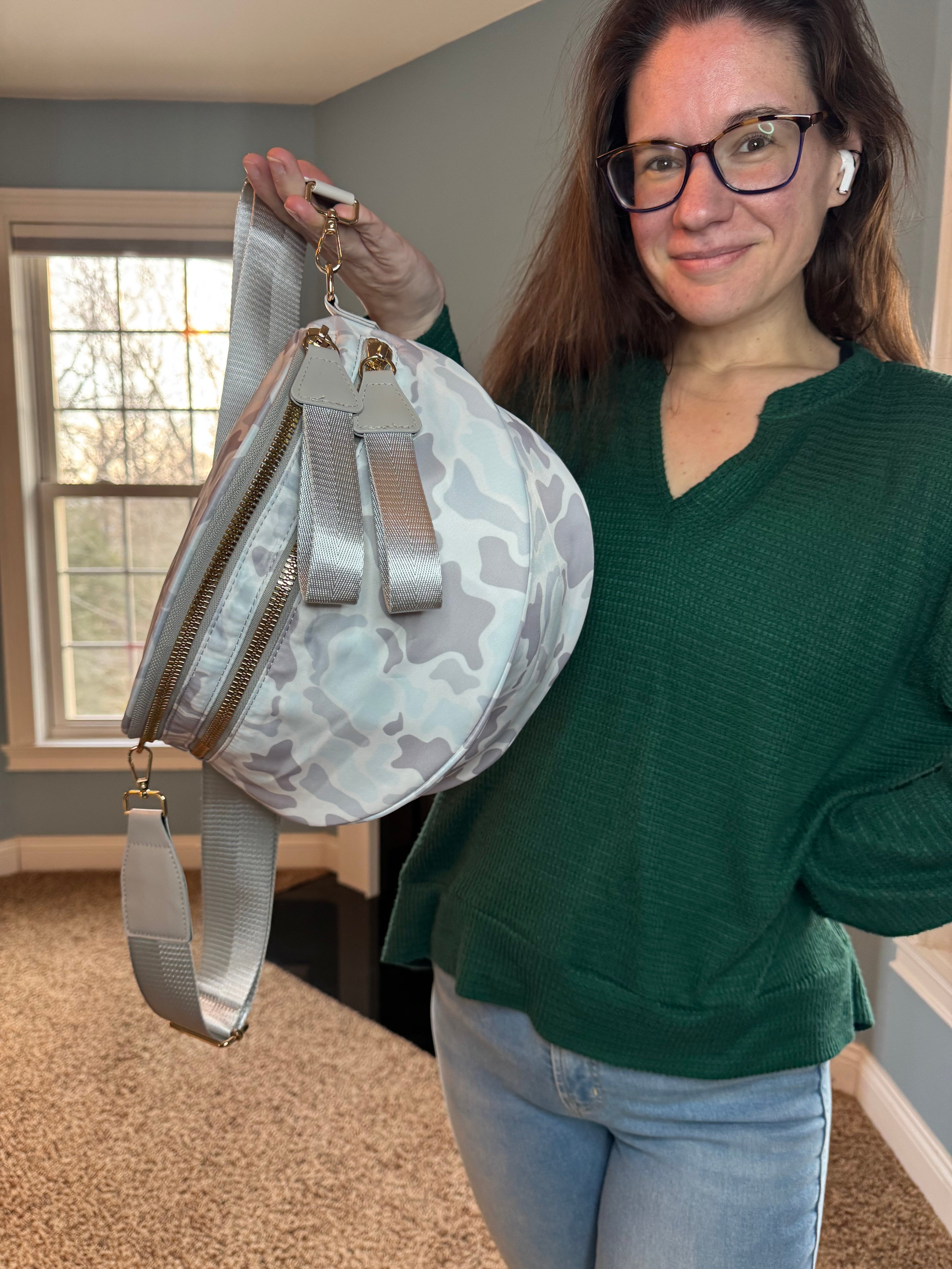The Roni Nylon Crossbody - Camo Ice